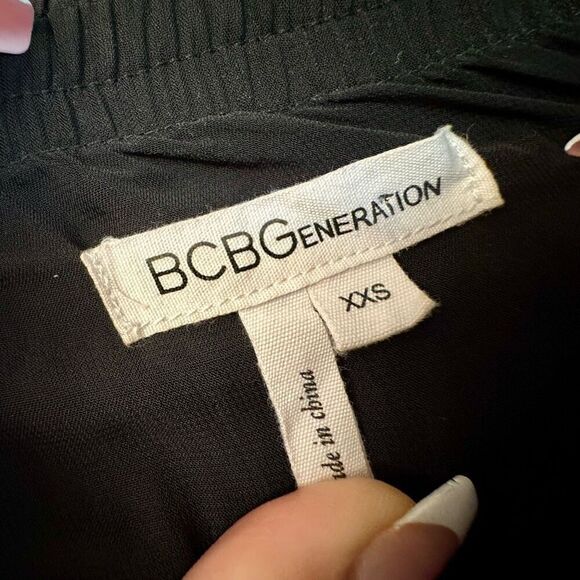 BCBGeneration Asymmetrical Hem Strapless Draped Bodice Feminine Black Dress M - Picture 4 of 9